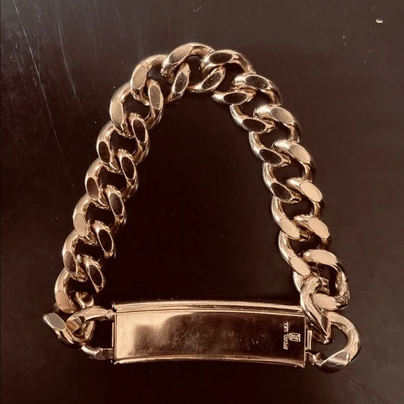 Speidel ID Bracelet Brushed Gold Tone - Picture 9 of 13